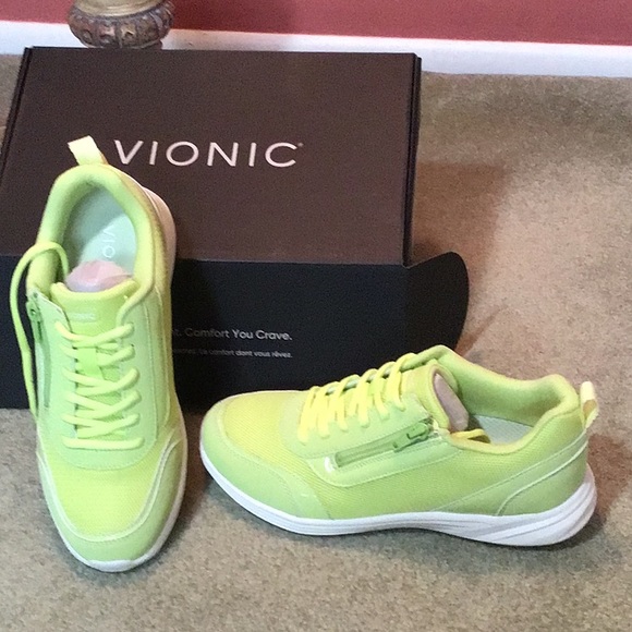 New with box Vionic lace up sneakers with zipper. Color is called Matcha. - Picture 2 of 5